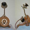 Shaver Dolphin Wood-Base Candlestick
