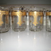 4 vintage etched gold overlay glasses