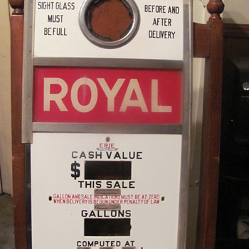 two similar Erie gas pump faces