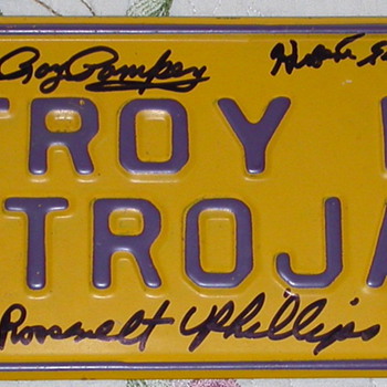 Vintage 1960's Troy High School N.Y. License Plate - Basketball