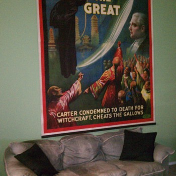 Original 1926 Carter The Great "cheats the gallows" Stone Lithograph Poster - Posters and Prints