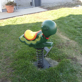 old playground spring ride turtle