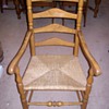 Set of maple chairs with "basket weave" type seat