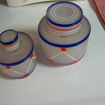 deco czech glass set --  apothecary jars? - Art Glass