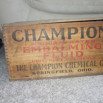 old embalming fluid box