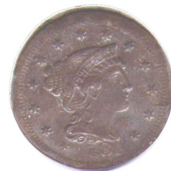 1854 one cent reversed image