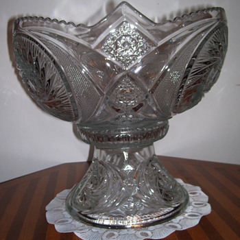 Possible American Brilliant Cut Glass Compote, Footed Bowl, or Punchbowl ??????? - Glassware