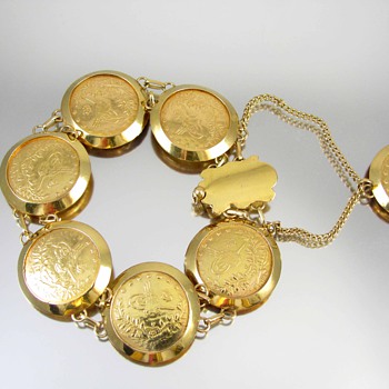 Antique 22k gold Arabic Turkish Ottoman coin bracelet - Fine Jewelry