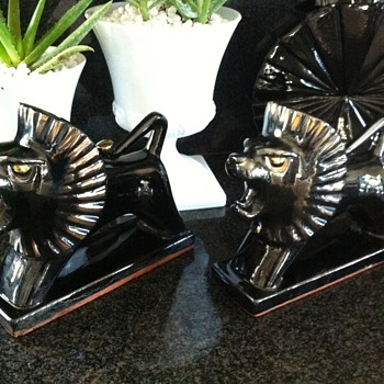 Japanese Ceramic Lions- 