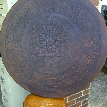 Old hand carved leather table and chairs