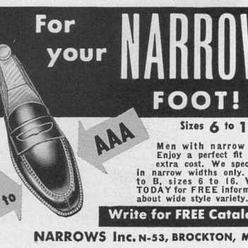 1953 - Narrows Shoes Advertisement
