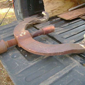 Old train rail and mining rail benders