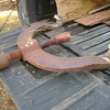 Old train rail and mining rail benders
