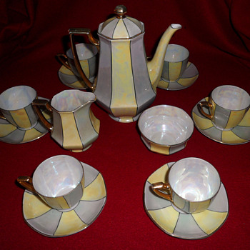 My lovely Bohemian lustreware coffee set. - China and Dinnerware