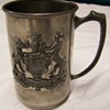 norsk tinn pewter mug with emblem unknown