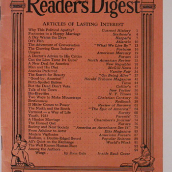 Readers Digest August 1932
