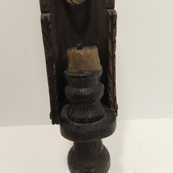 Candle Holder - Carved Oak - Lamps
