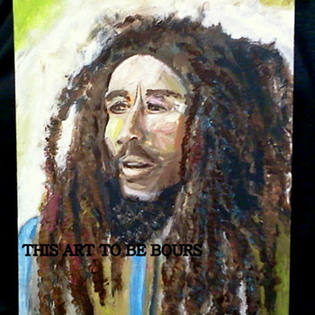 Bob Marley, original, acrylic painting on 12" x 16" x 1" gallery canvas.