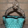 Czech Thorn Handle Hobnail Basket