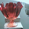 blown red glass vase