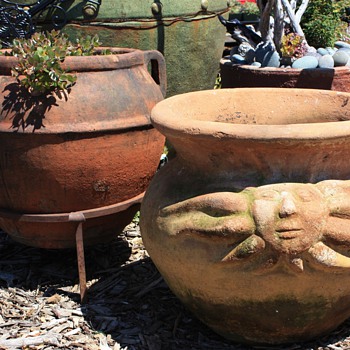 A couple of older terracotta pots - Art Pottery