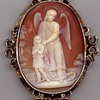 Fine museum quality carved guardian angel cameo