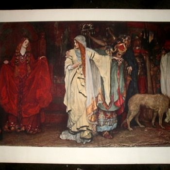 Vintage art poster Medival 14 1/2" X 30" - Paper