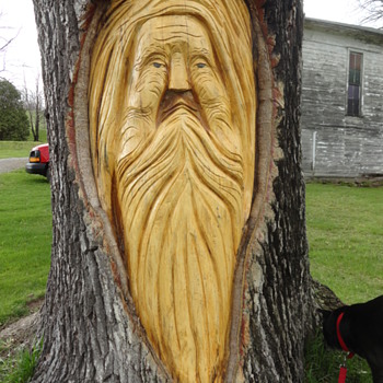 Whimsical Tree Carvings. - Folk Art