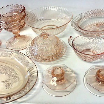 Various Pink Depression Glass - Glassware