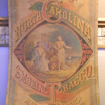Old tin North Carolina Smoking Tobacco sign