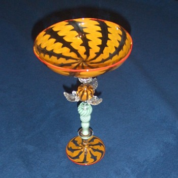 Modern art glass compote - Art Glass