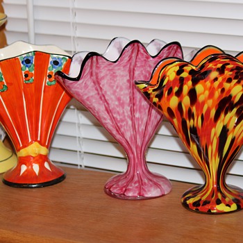 More fan vases - Art Pottery