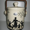 Erphila Art Pottery Czechoslovakia Biscuit Barrel Decor is Silhouette