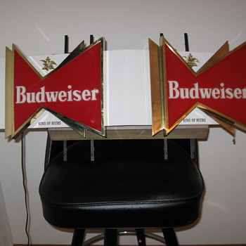 Double Budweiser BowTie Sign
