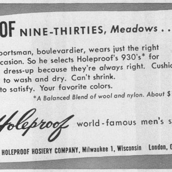 1952 - Holeproof Hosiery Advertisement