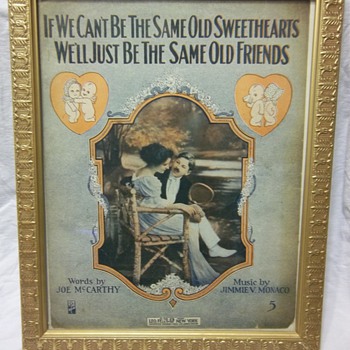 If We Can't Be The Same Old Sweethearts by Jimmie Monaco - Framed music book