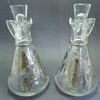 Hazel Atlas Silver Overlay Oil and Vinegar Jars
