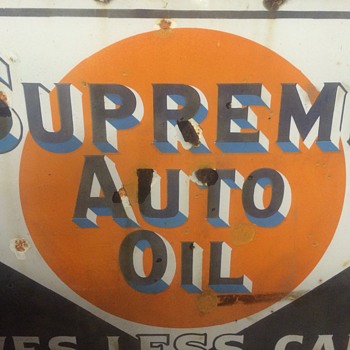 Supreme Auto Oil porcelain sign - Petroliana
