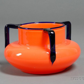Loetz 3-handle  - #5  ball shape bowls - Art Glass