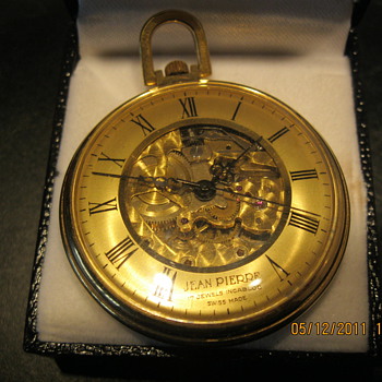 jean pierre open face pocket watch  - Pocket Watches