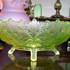 Vaseline Maple Leaf Bowl by Gillinder & Sons