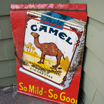 Smoking hot find! Original 1953 camel advertising sign. - Signs