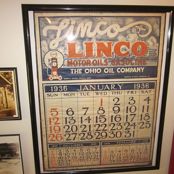 1936 Linco Motor Oils Calendar
