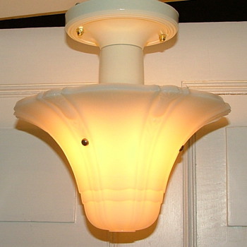 Vaseline Custard Glass Hanging Pendant Ceiling Light