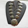 Native American Thunderbird Sterling & Turuoise Squash Blossom Necklace