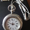 Victorian silver pocket watch and sterling silver chain