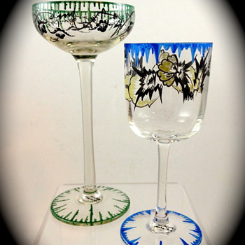 Emmy Seyfried, Munich drinking glasses, ca. 1920s - Art Glass