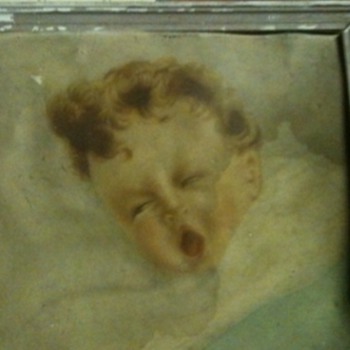 Old Painting of a sleeping baby 