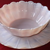 irridescent czechoslovakian lotus bowl and plate