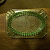 Uranium glass Golfer ashtray